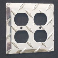 Diamond Plate double outlet covers and switch plates from The Metal Link