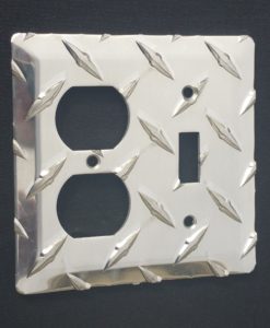 Diamond plate switch outlet cover from The Metal Link