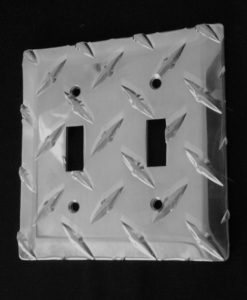 diamond plate Double switch plate from The Metal Link