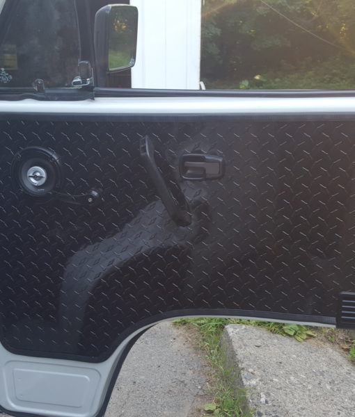 Car door using black diamond plate from The Metal Link
