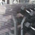 Home gym using diamond plate from The Metal Link