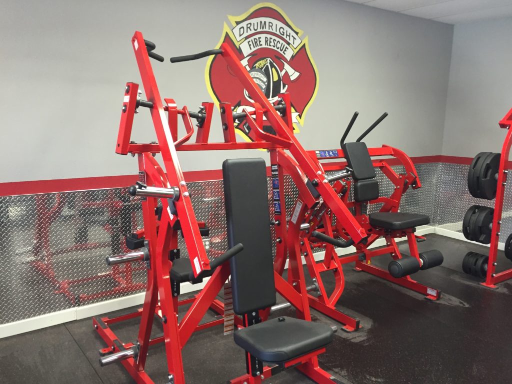 Firehouse themed gym using diamond plate from The Metal Link