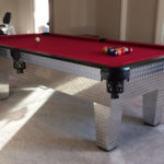 Pool table finished with diamond plate from The Metal Link