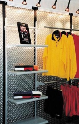 Brighten up your closets with diamond plate from The Metal Link on the wall